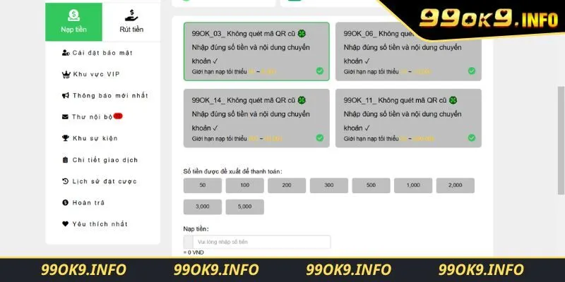 Bạn nhanh chóng nạp tiền mà không gặp trở ngại
